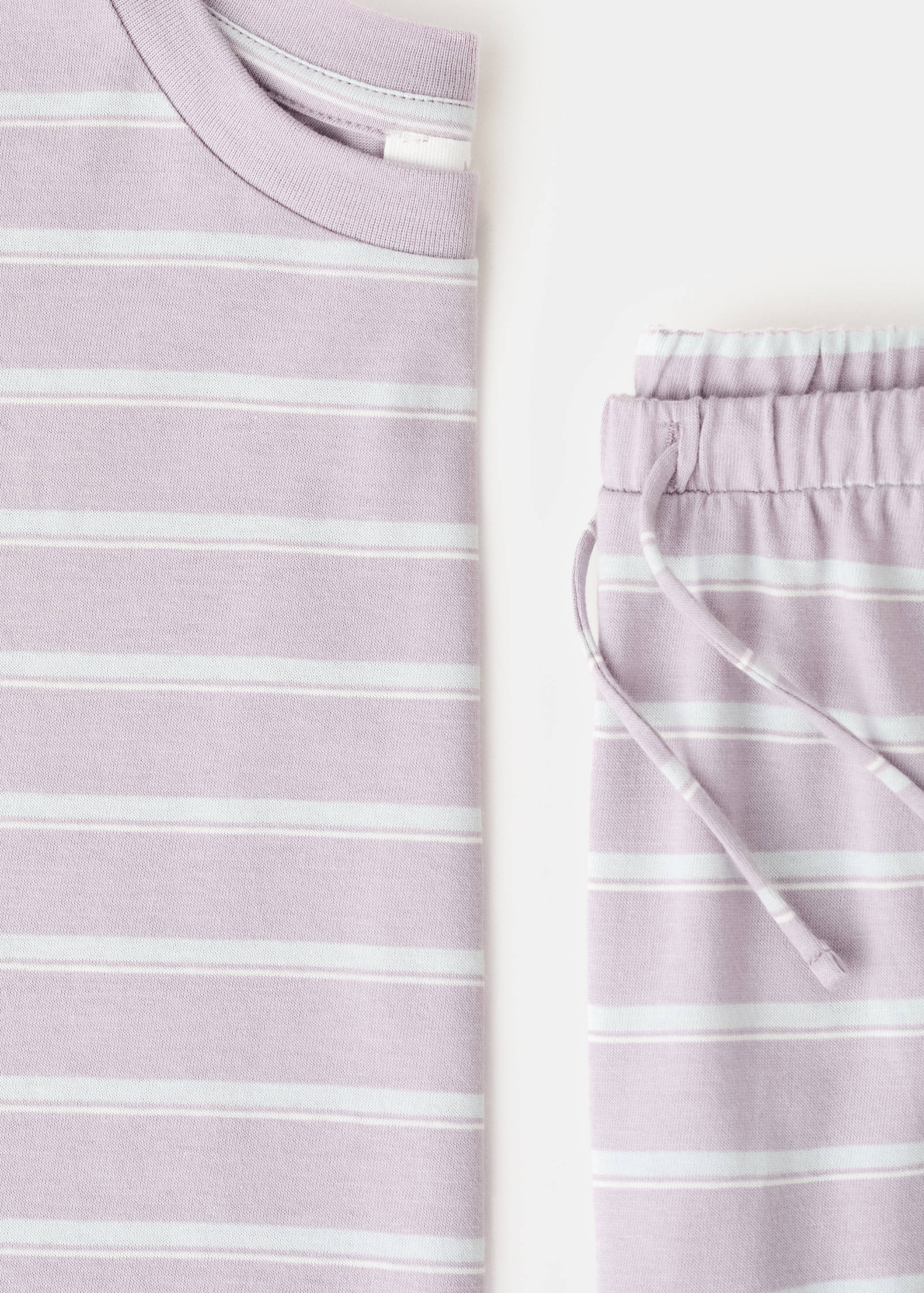 Cotton striped pajama shorts - Details of the article 0