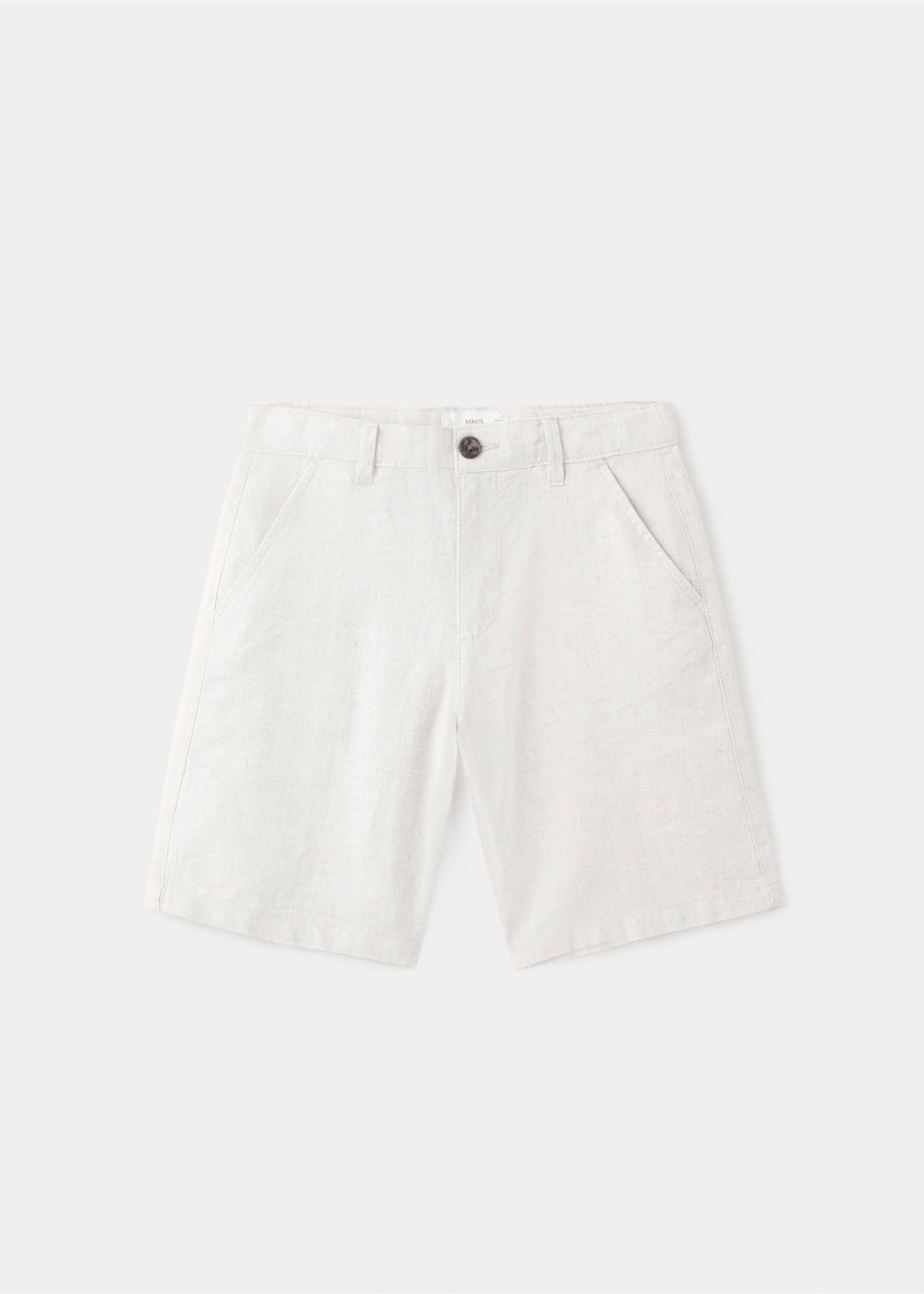 Linen-blend Bermuda shorts - Article without model, Sand. Ref: 27096338-00.