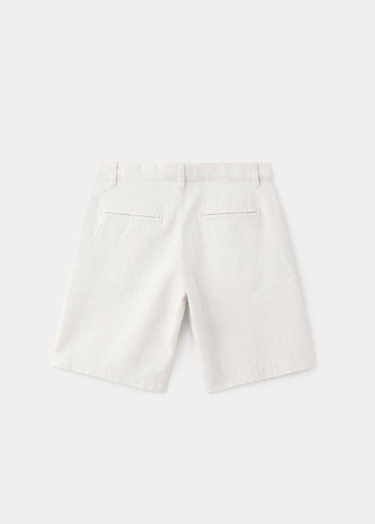 Linen-blend Bermuda shorts — Sand