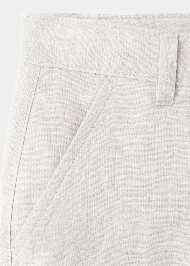 Linen-blend Bermuda shorts — Sand