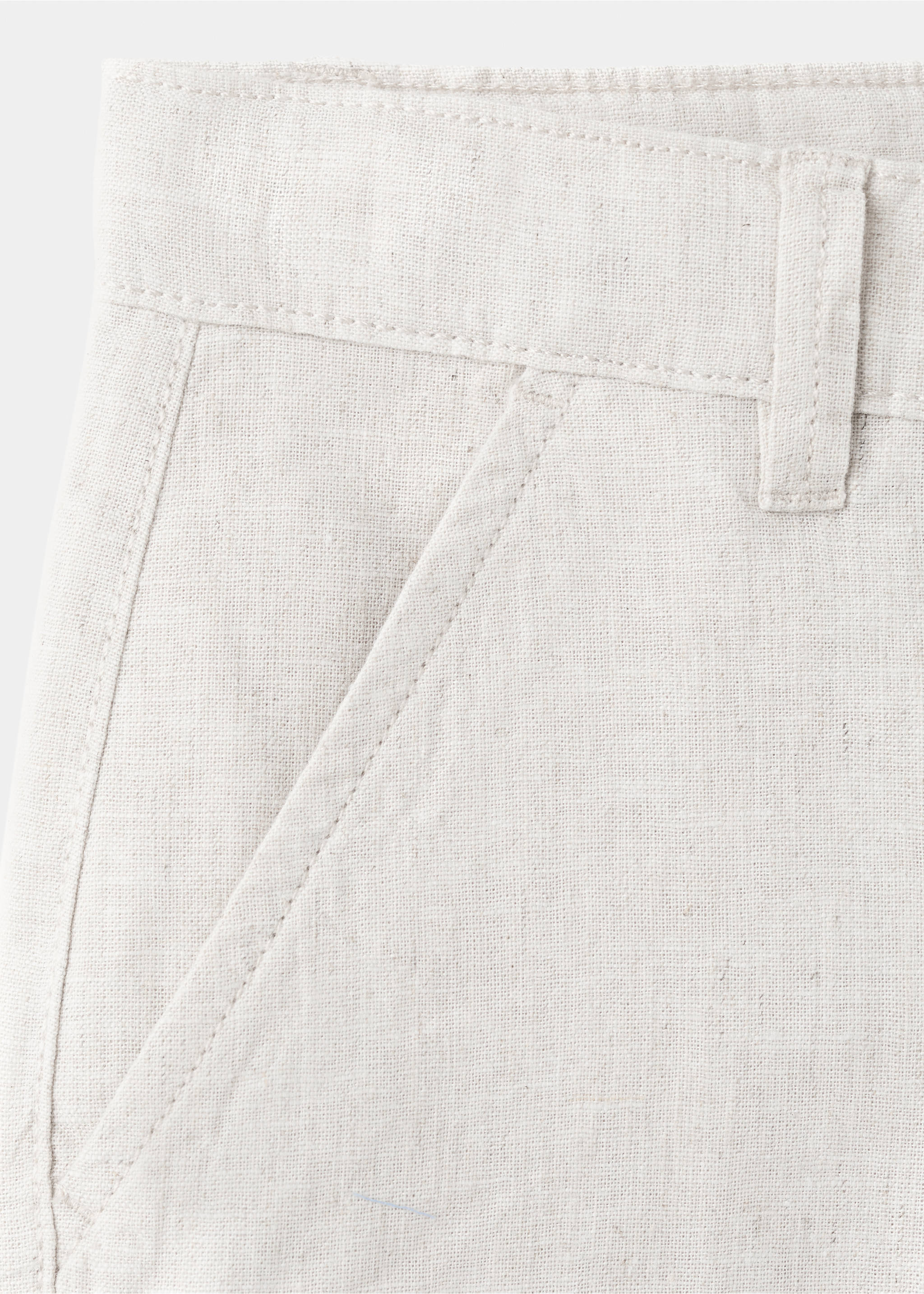 Linen-blend Bermuda shorts - Details of the article 8, Sand. Ref: 27096338-00.