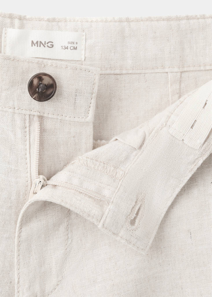 Linen-blend Bermuda shorts — Sand