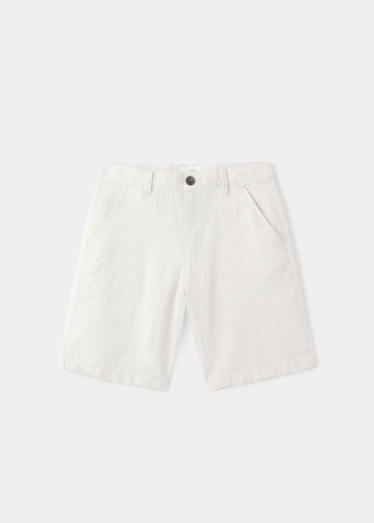 Linen-blend Bermuda shorts — Sand