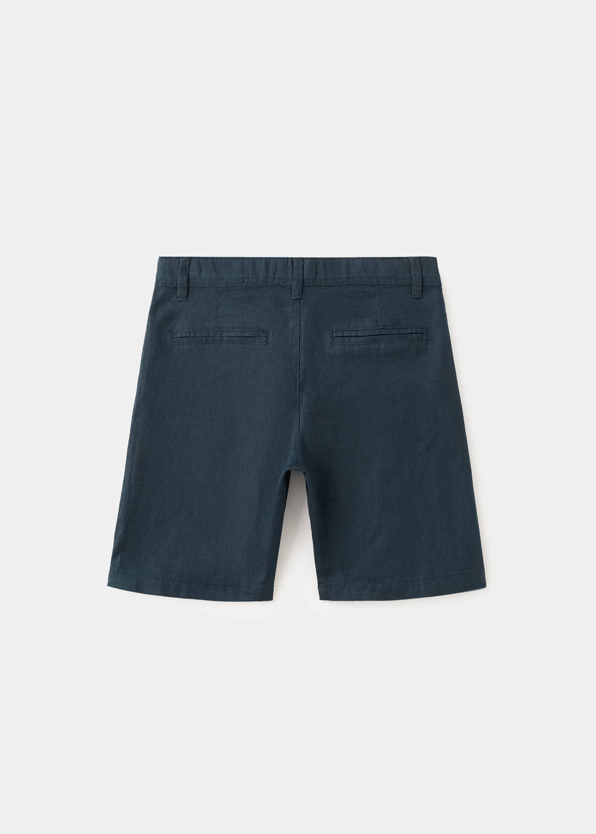 Linen-blend Bermuda shorts — Navy