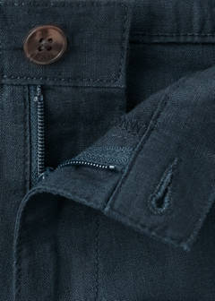 Linen-blend Bermuda shorts — Navy 3
