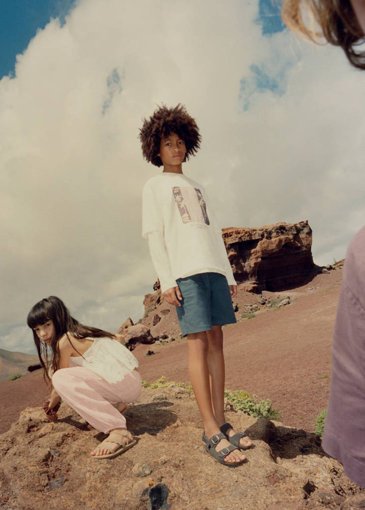 Linen-blend Bermuda shorts — Navy