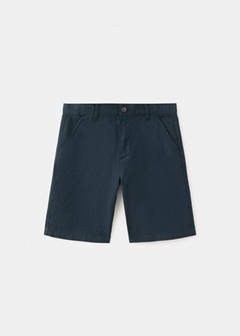 Linen-blend Bermuda shorts — Navy 2