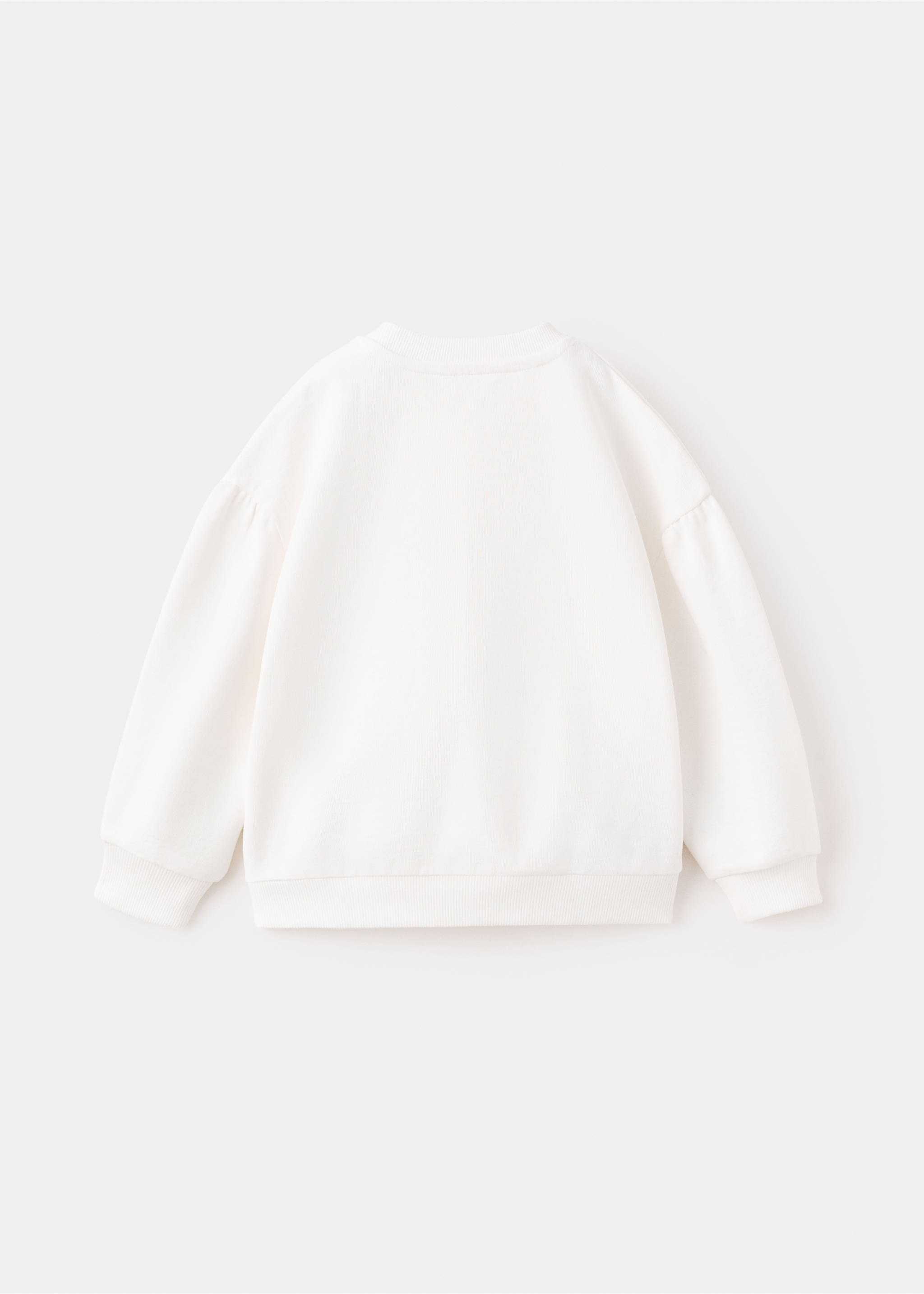 Cotton sweatshirt with embroidered flowers - Reverse of the article, Off White. Ref: 27096339-00.