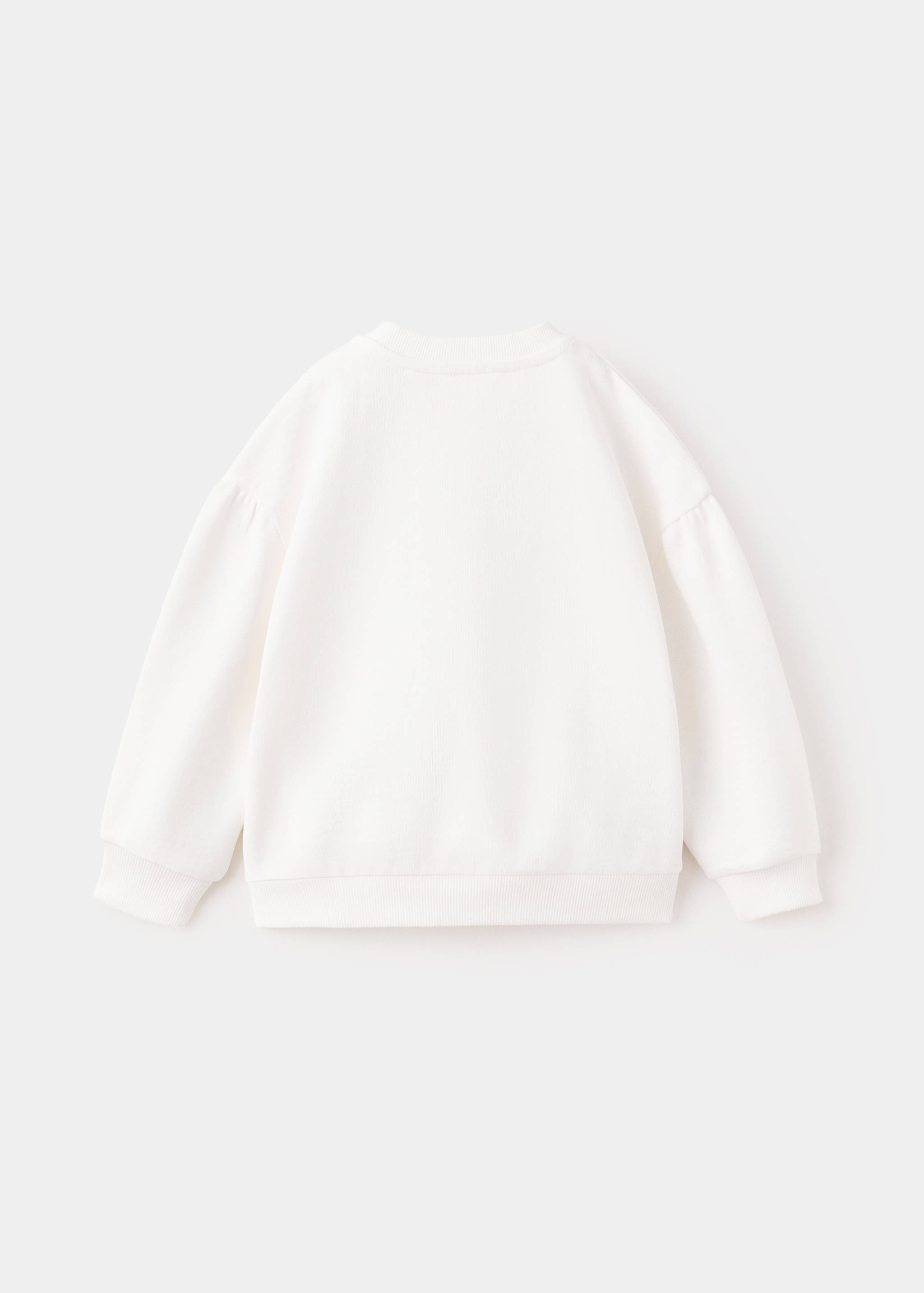 Cotton sweatshirt with embroidered flowers - Reverse of the article