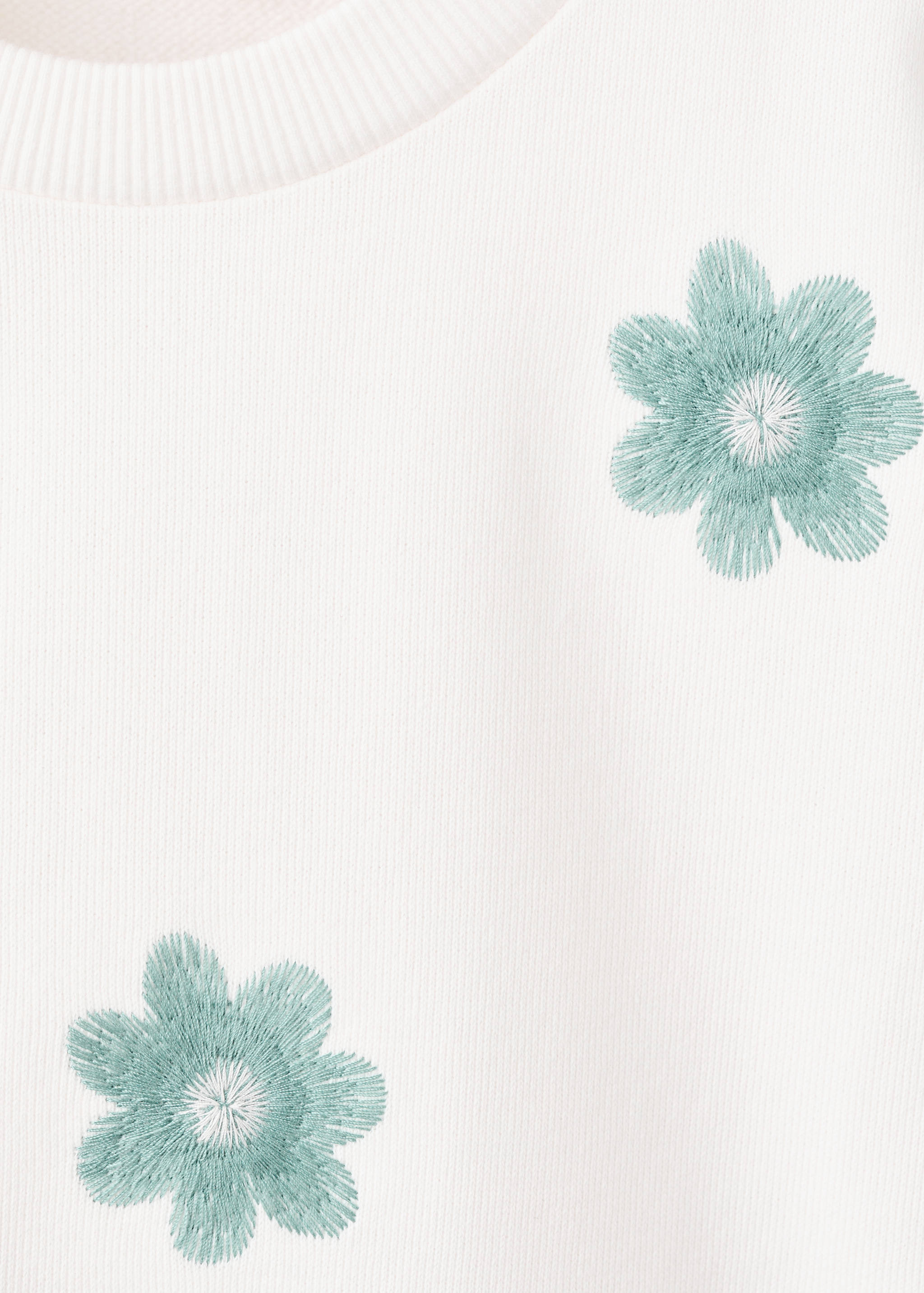 Cotton sweatshirt with embroidered flowers - Details of the article 8
