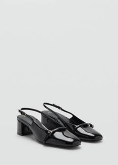 Patent leather shoes with straps and buckle — Black 2