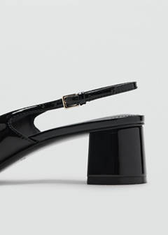 Patent leather shoes with straps and buckle — Black 3