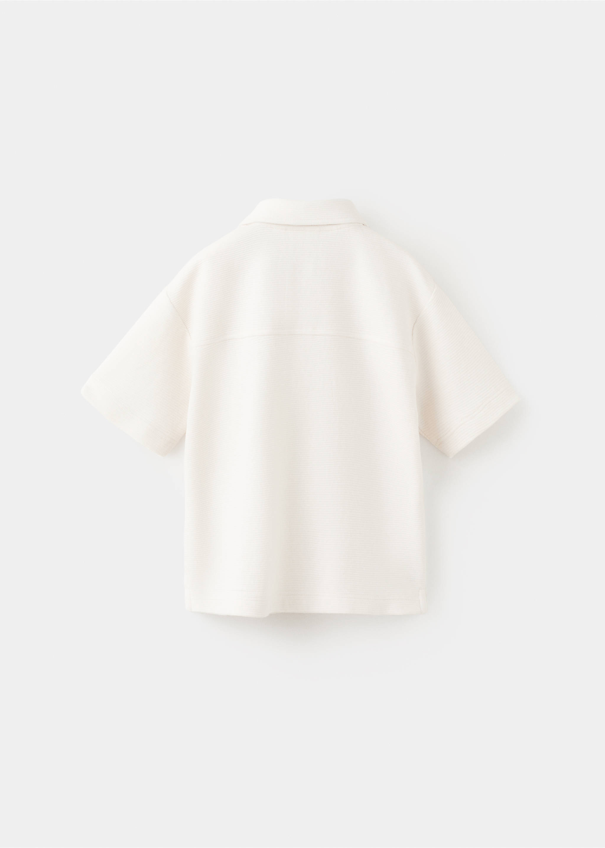 Chest-pocket cotton pocket polo shirt - Reverse of the article, Ecru. Ref: 27096342-00.