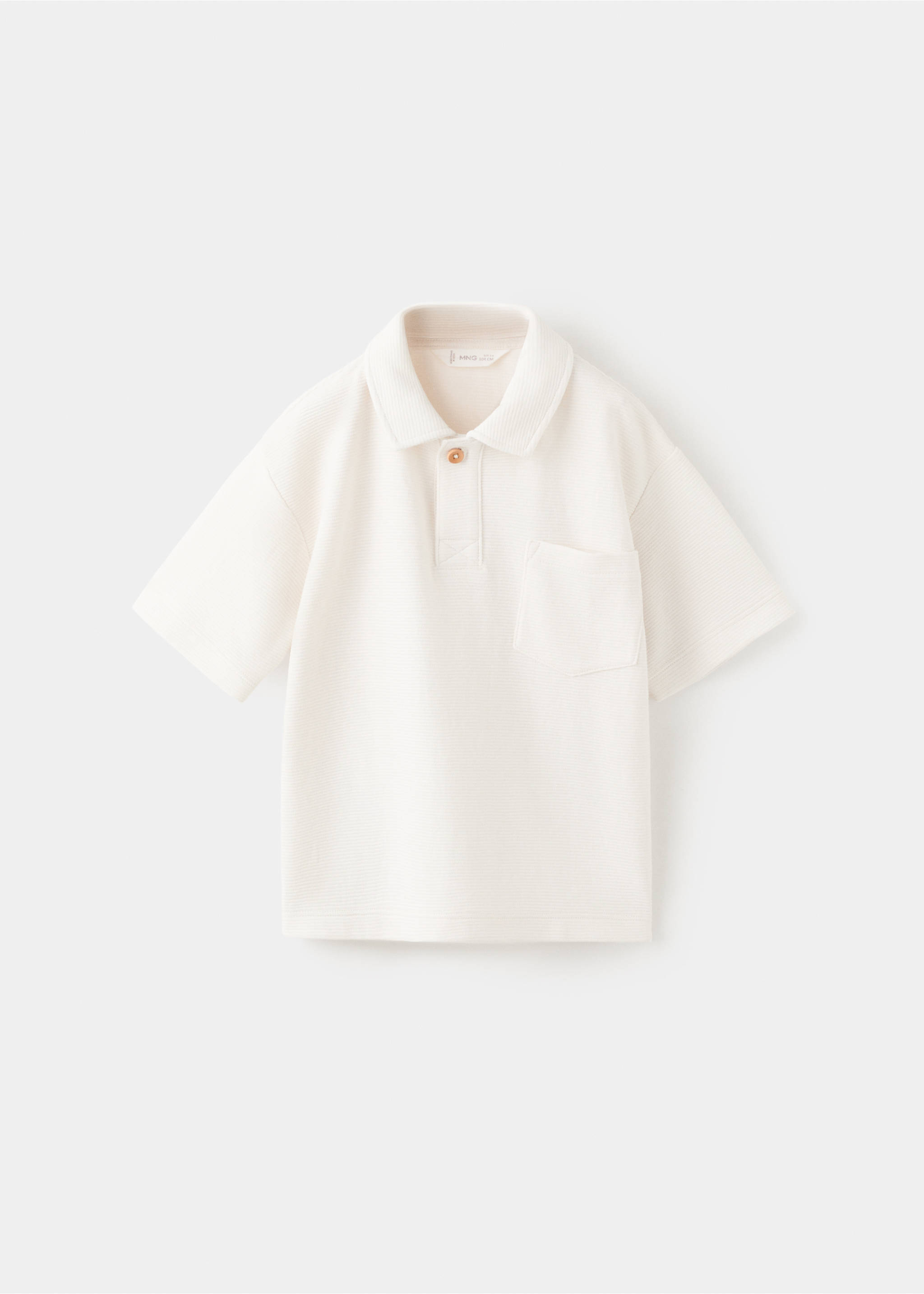 Chest-pocket cotton pocket polo shirt - Article without model, Ecru. Ref: 27096342-00.