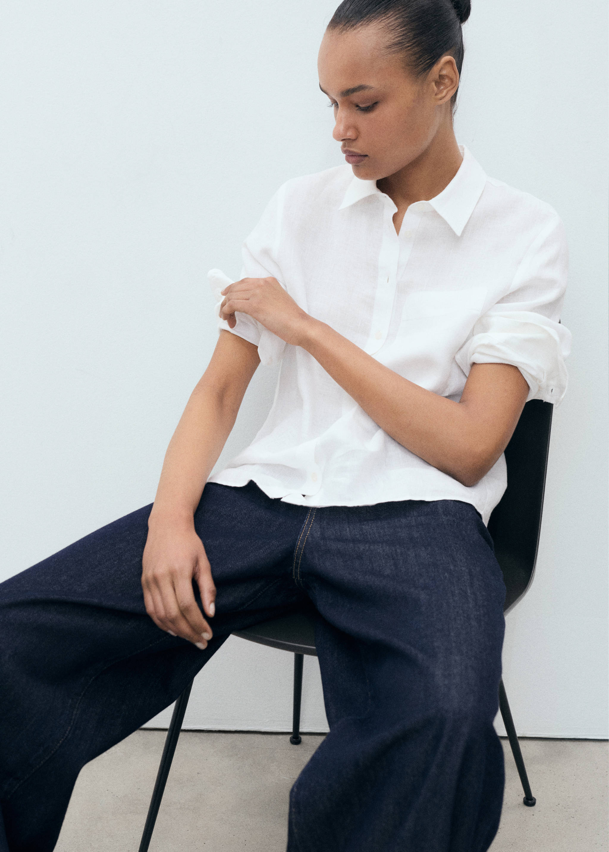 Camisa lino bolsillo - Detalle del artículo 1