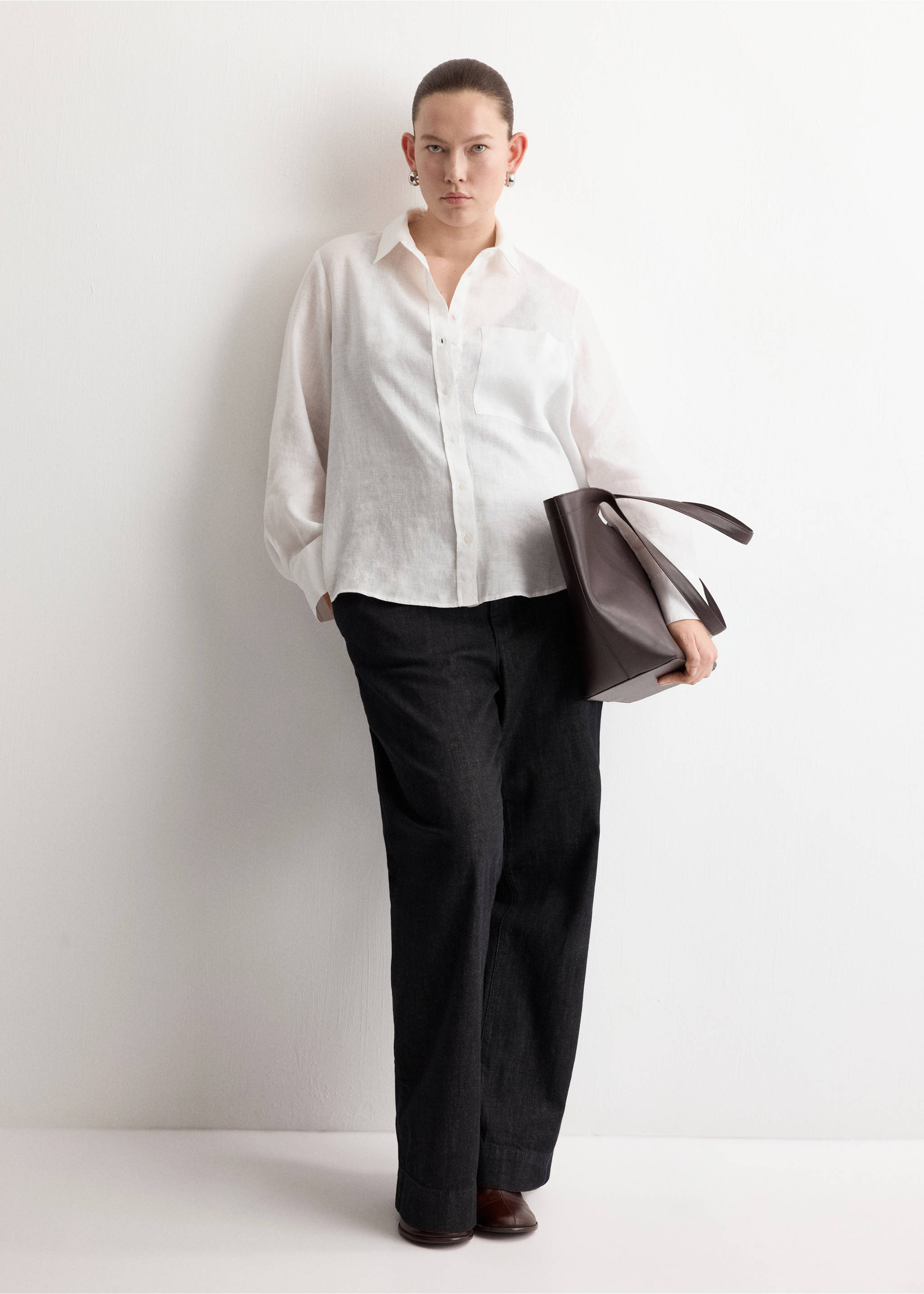 Chemise lin poche - Détail de l'article 3, Blanc cassé. Ref: 27096345-00.