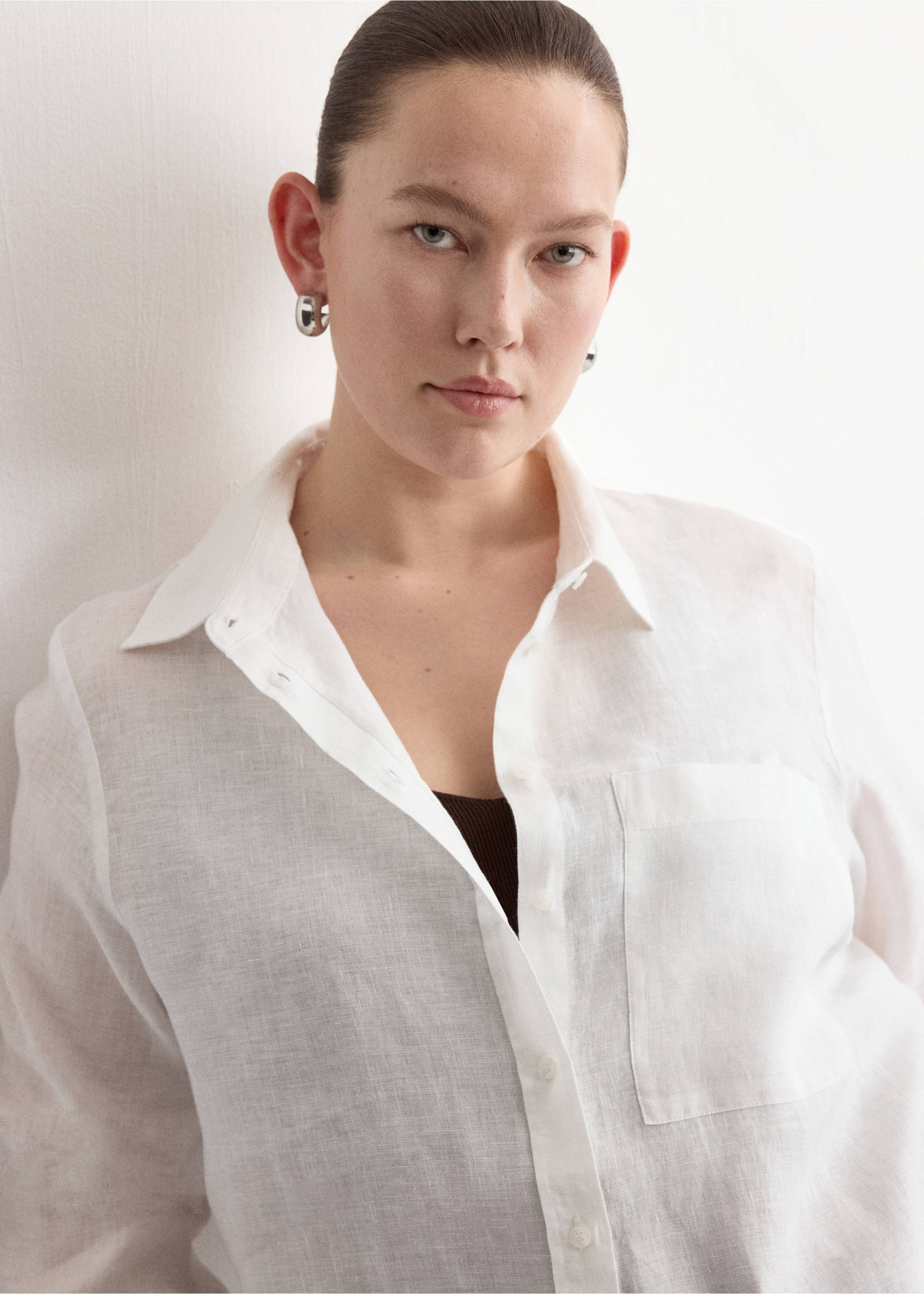 Chemise lin poche - Détail de l'article 5, Blanc cassé. Ref: 27096345-00.