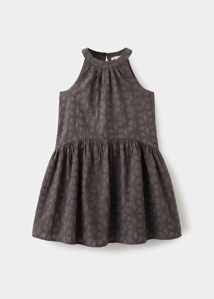 Floral embroidery dress — Chocolate