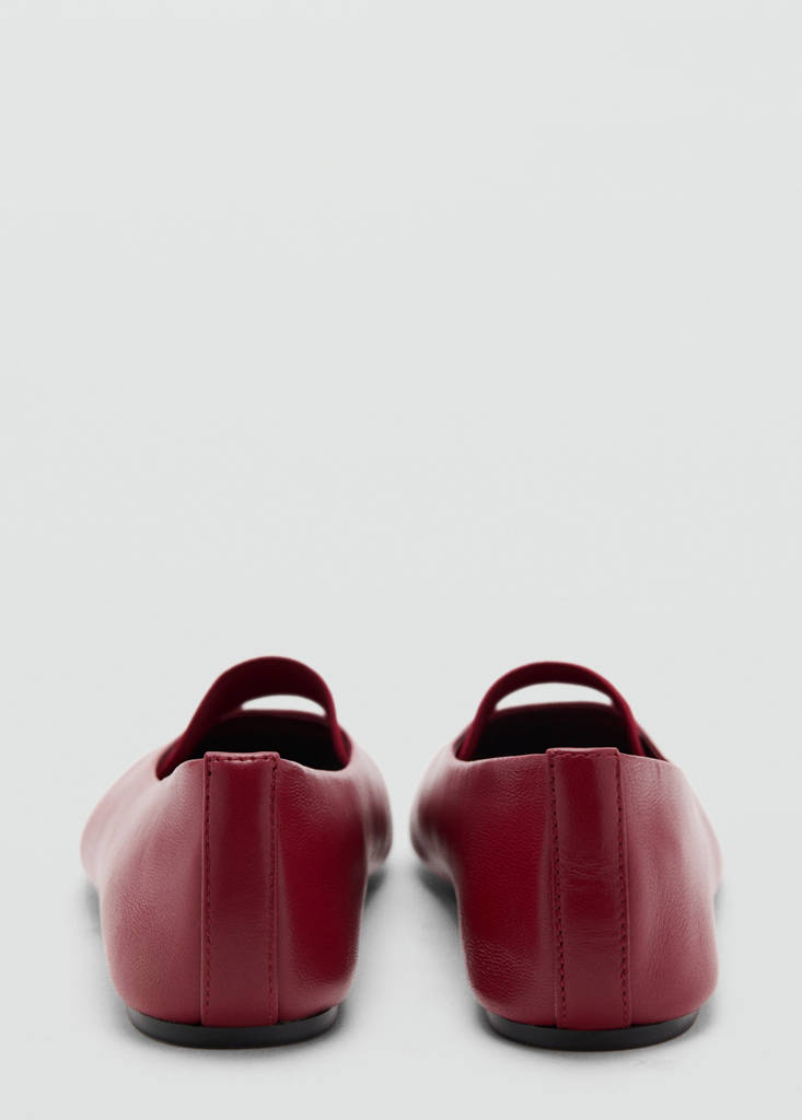 Strap leather shoes — Red