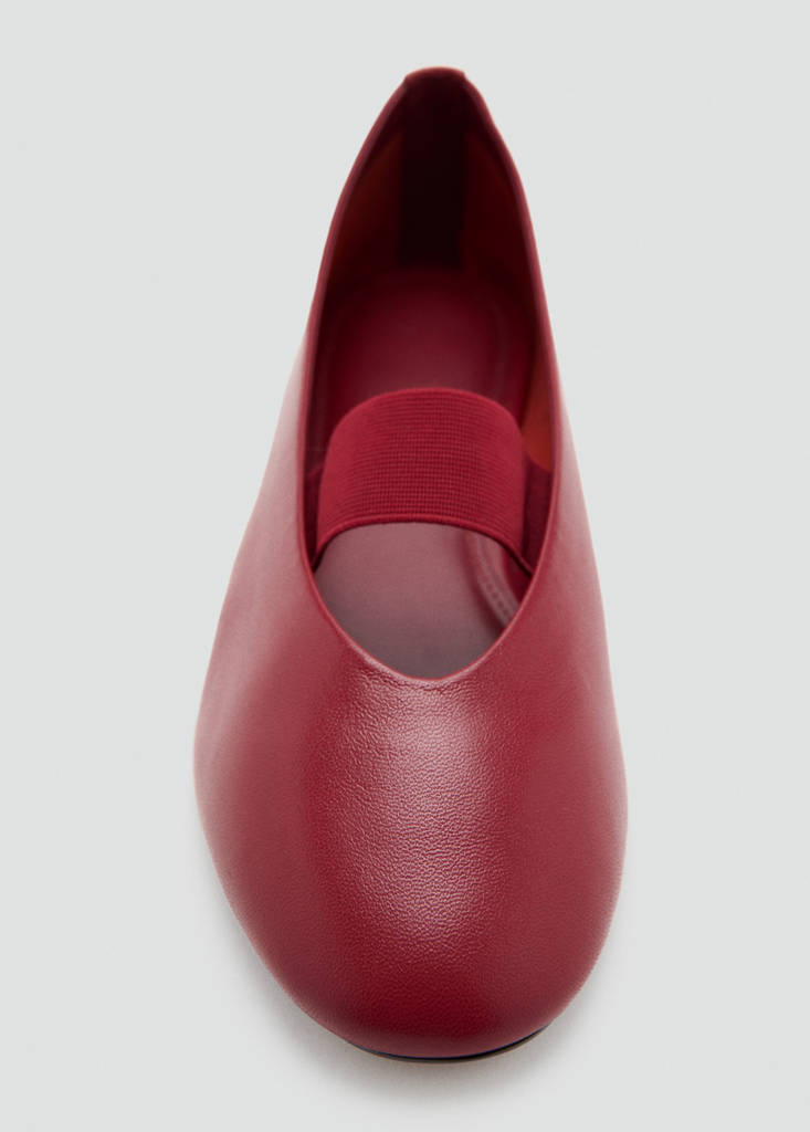 Strap leather shoes — Red