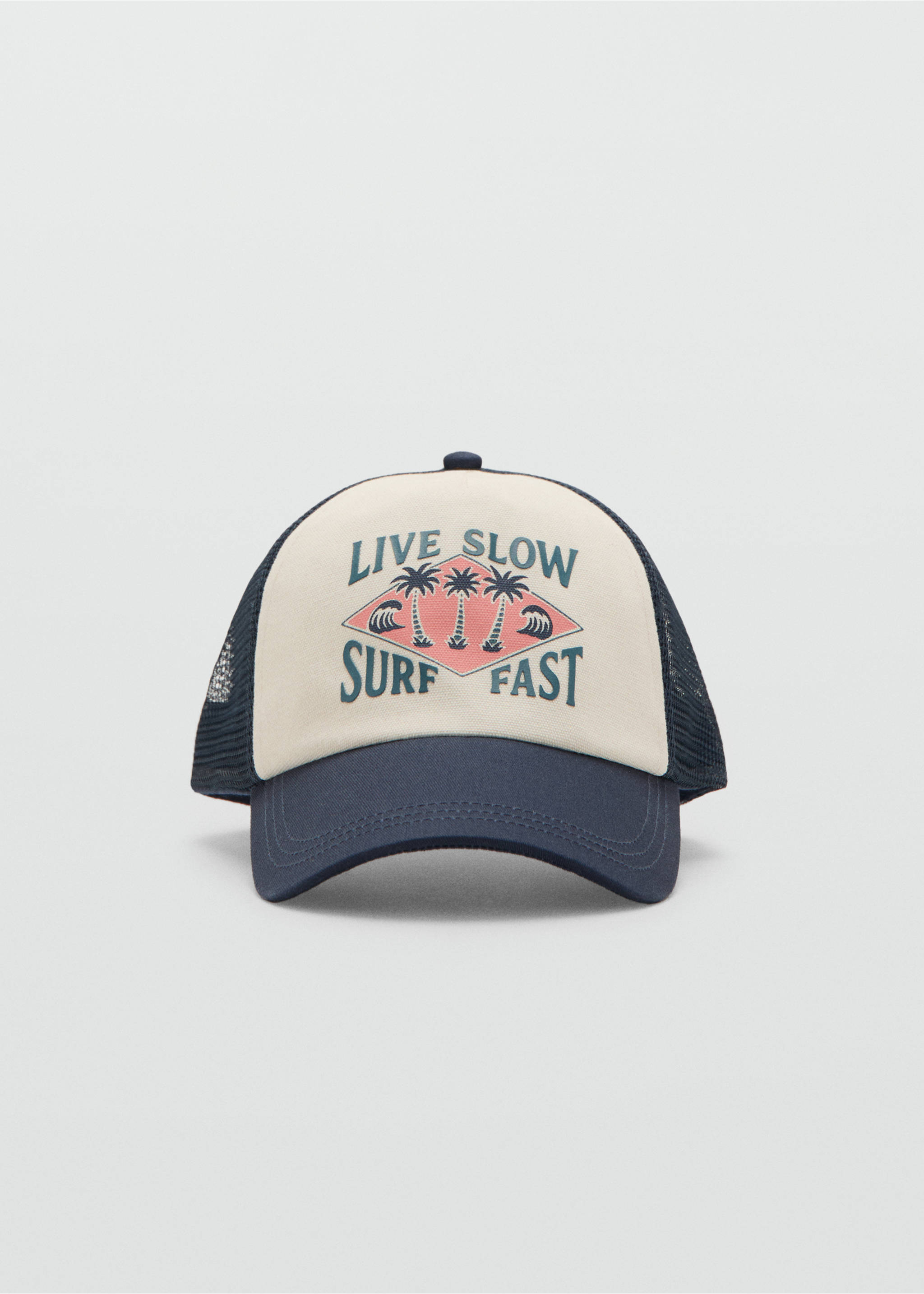 Gorra reixeta estampada - Pla mig, Blau marí. Ref: 27096353-00.