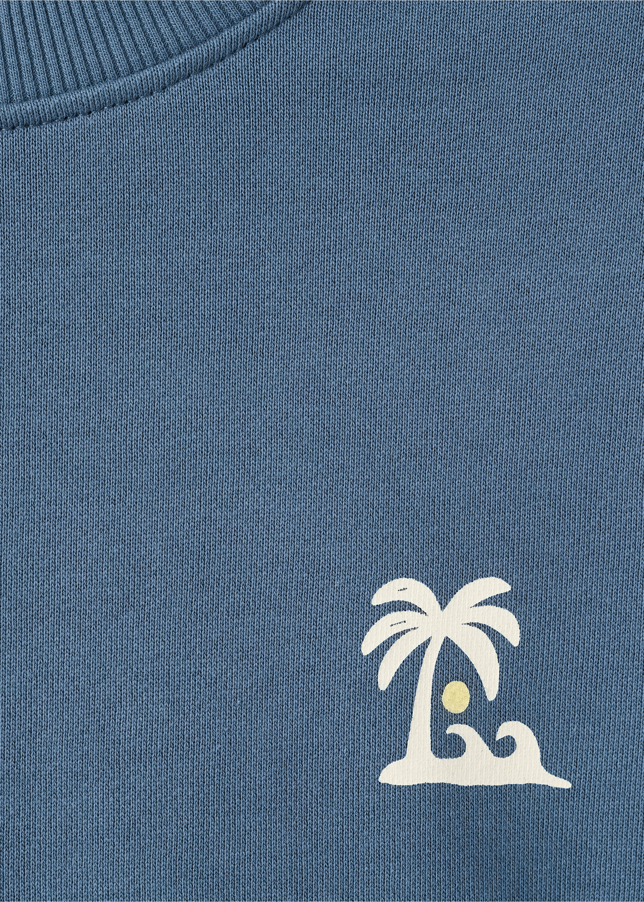 Cotton sweatshirt with text - Details of the article 8, Blue. Ref: 27096354-00.