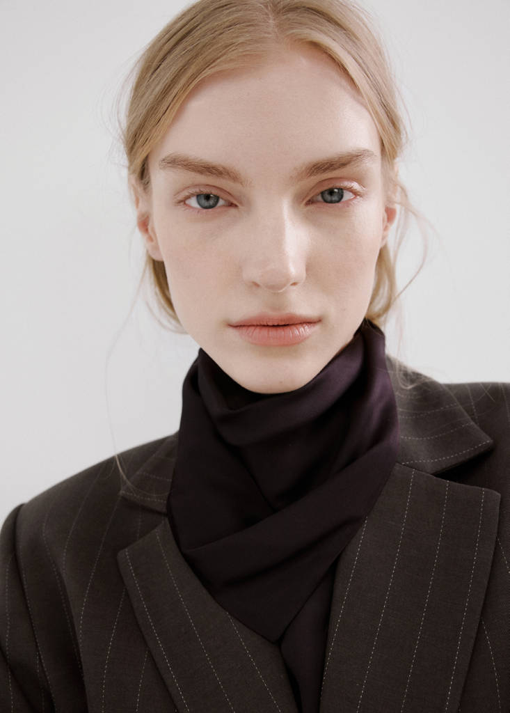 Pinstripe suit blazer — Chocolate