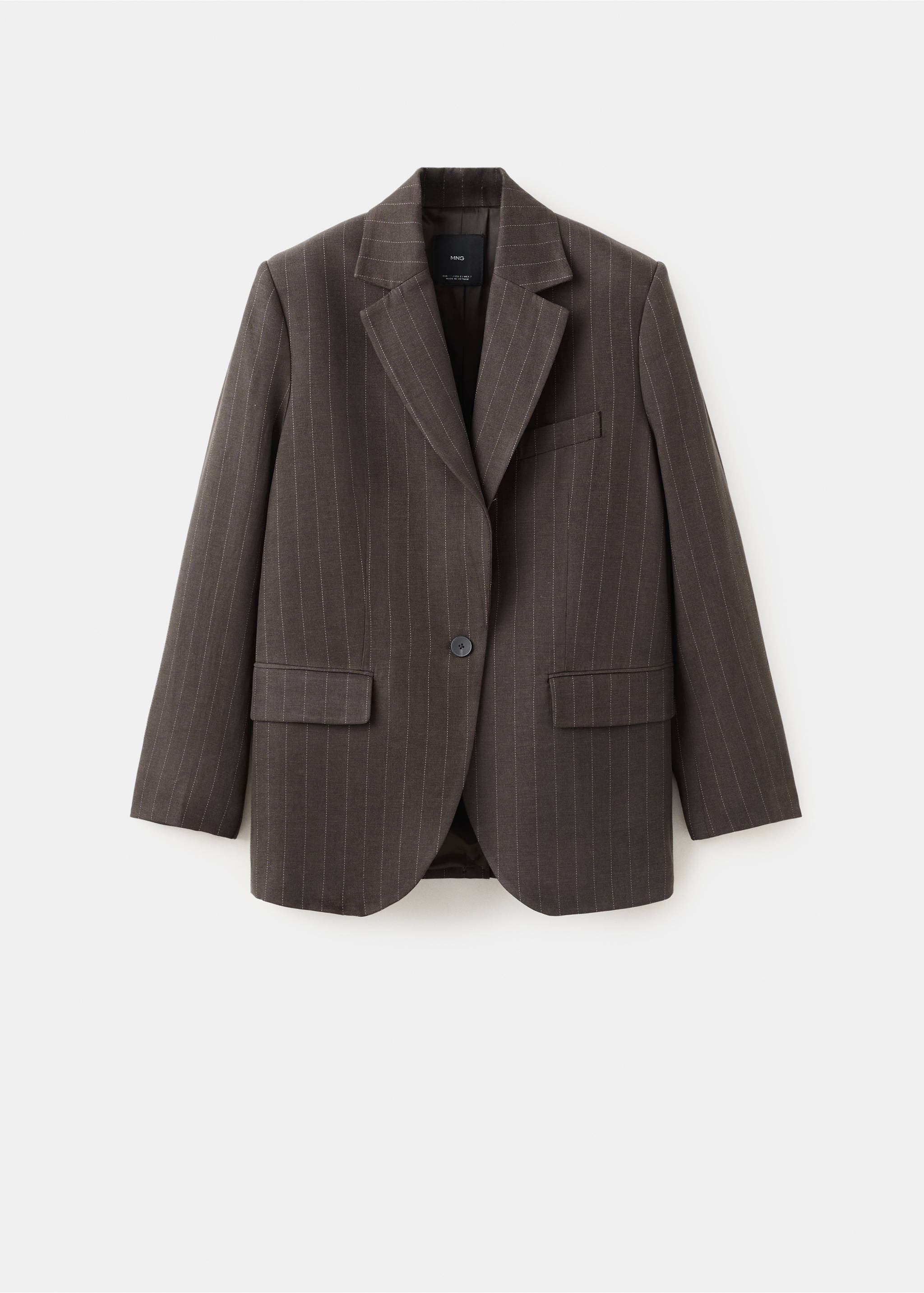 Pinstripe suit blazer - Article without model, Chocolate. Ref: 27096356-00.