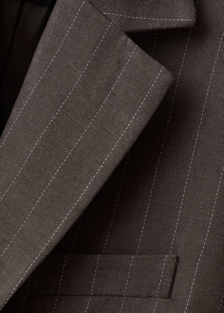 Pinstripe suit blazer — Chocolate