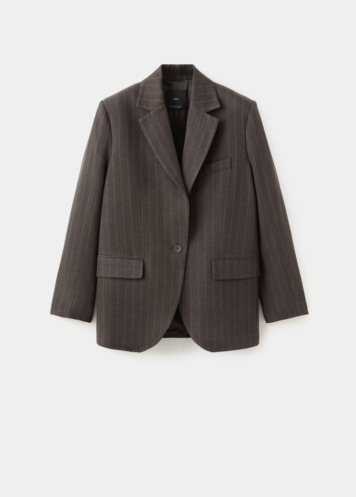 Pinstripe suit blazer — Chocolate