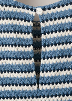 Cable knit long jumpsuit — Navy 4