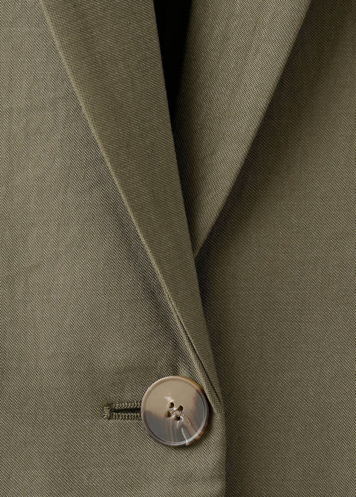 Straight suit jacket with lapel pockets — Green