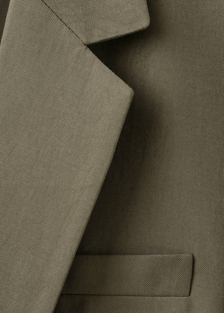 Straight suit jacket with lapel pockets — Green
