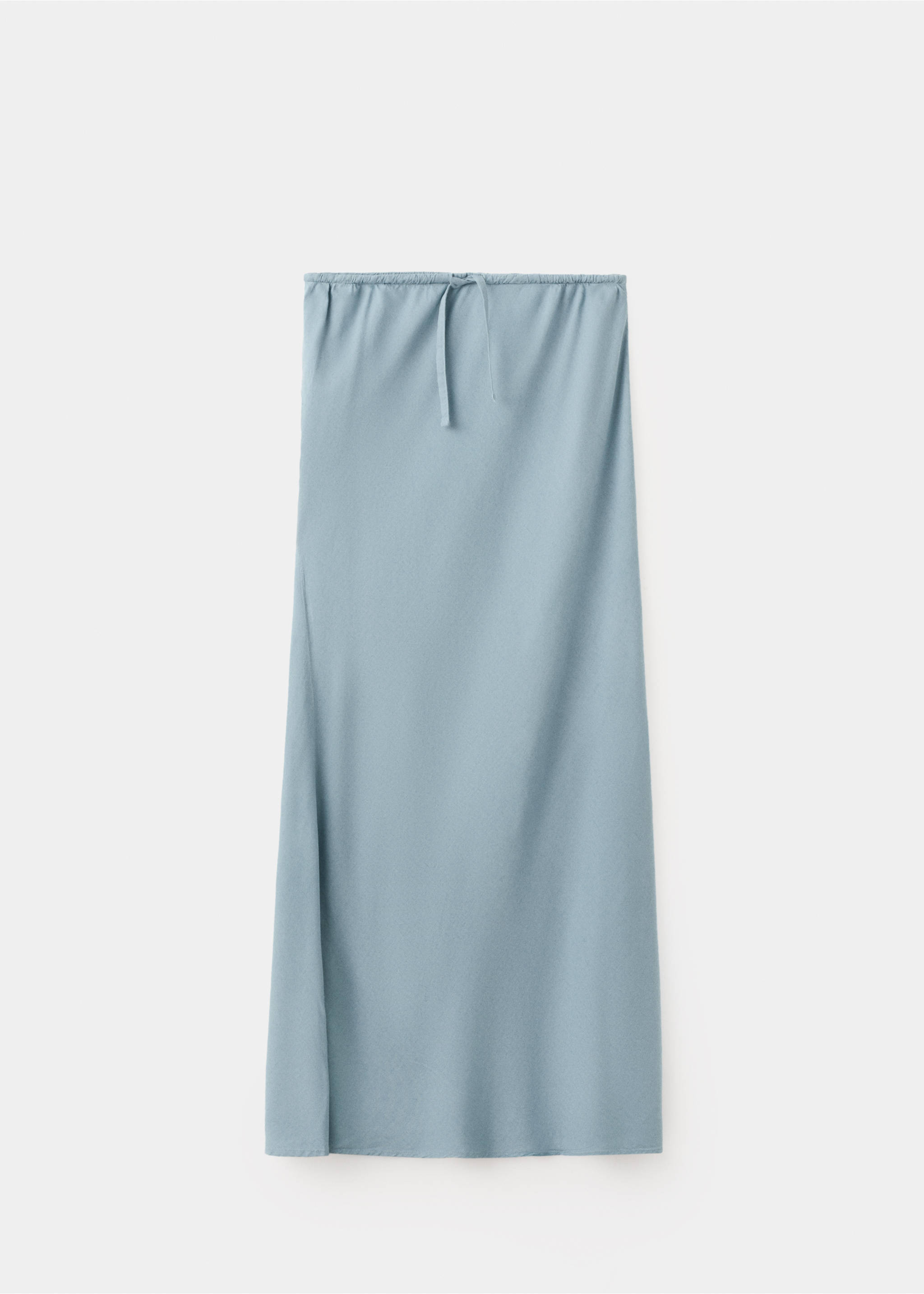 Linen-blend straight skirt - Article without model, Sky Blue. Ref: 27096713-00.