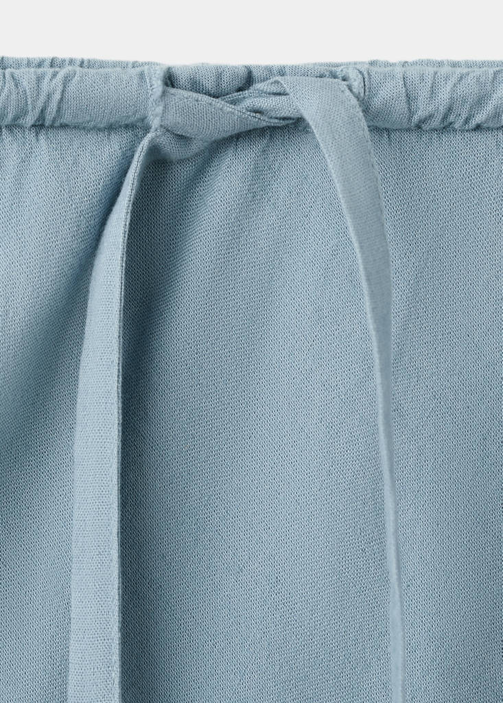 Linen-blend straight skirt — Sky Blue