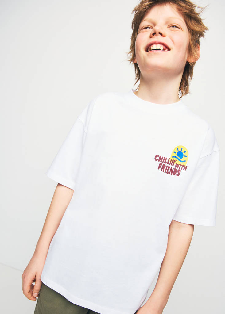 Printed cotton-blend t-shirt — White
