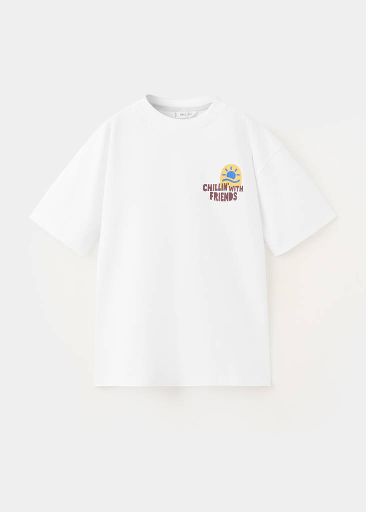 Printed cotton-blend t-shirt — White