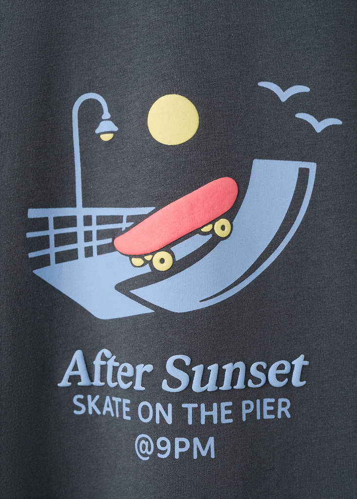 Printed cotton-blend t-shirt — Charcoal
