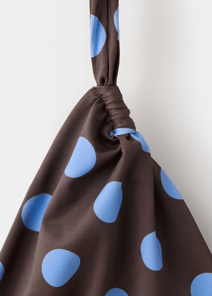 Polka dot triangle bikini top — Chocolate