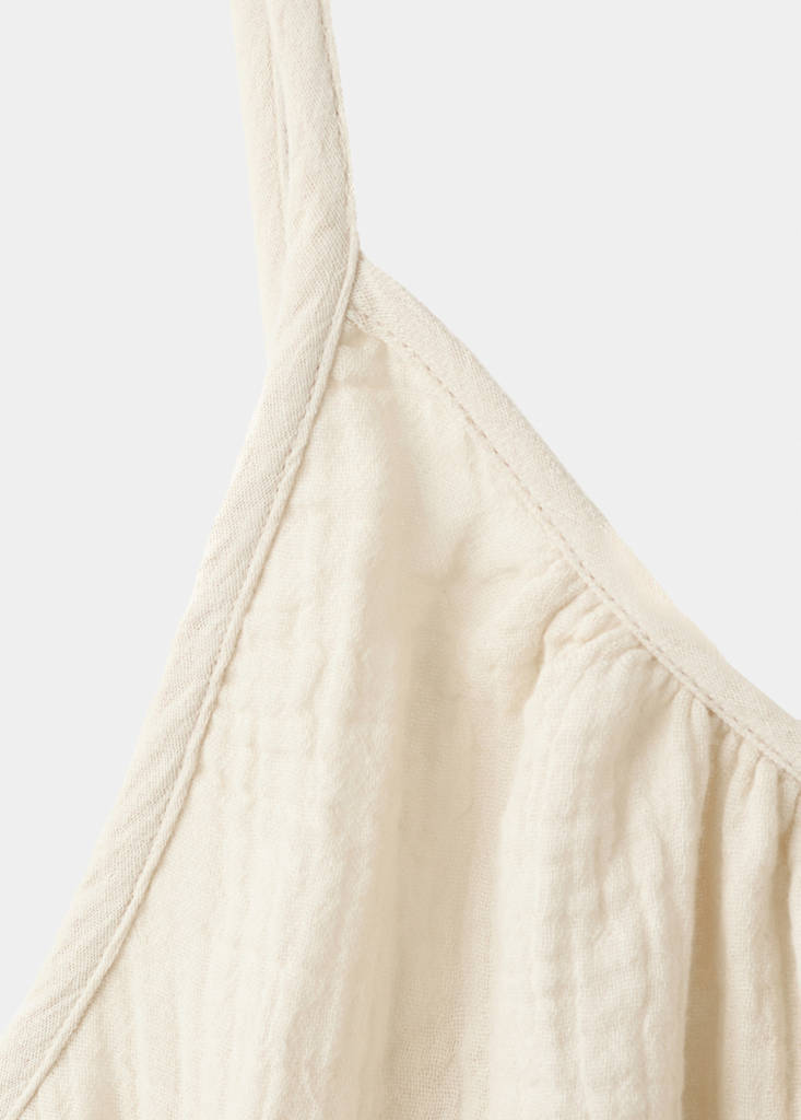 Long chiffon dress — Ecru