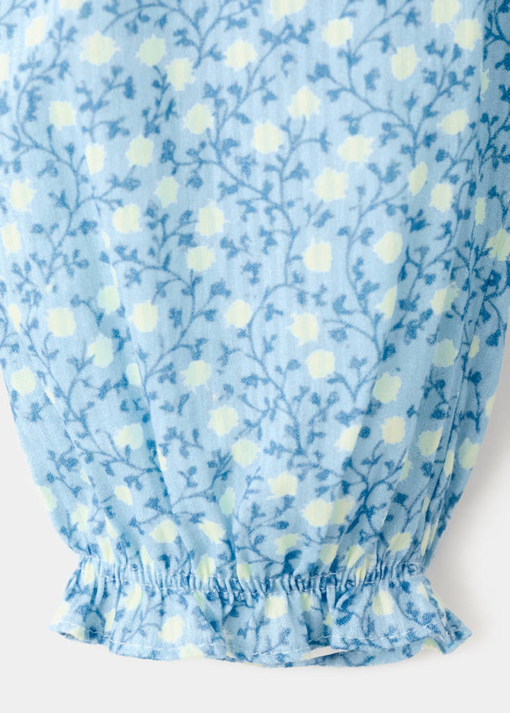 Flowers cotton trousers — Blue