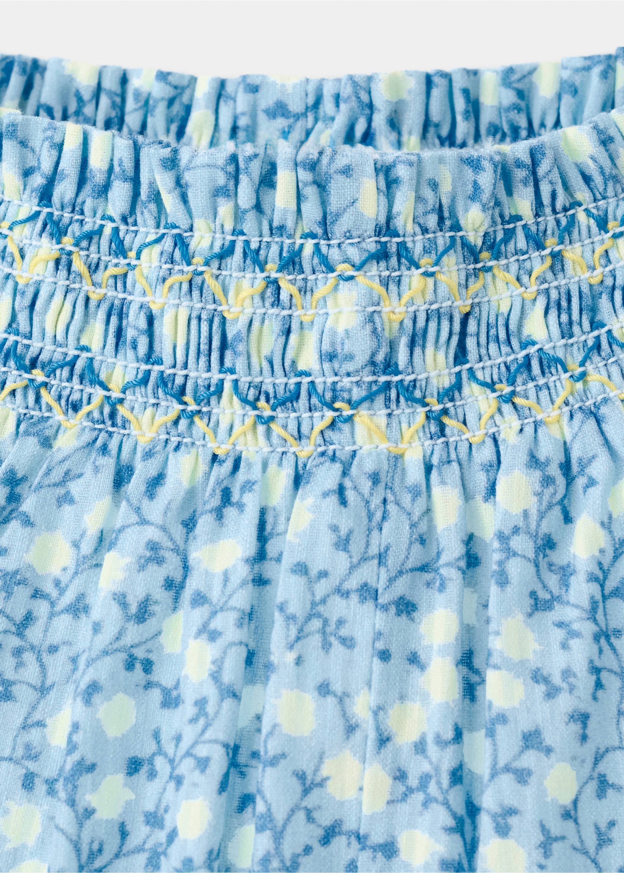 Pantalon coton à fleurs - Détail de l'article 8, Bleu. Ref: 27096723-01.