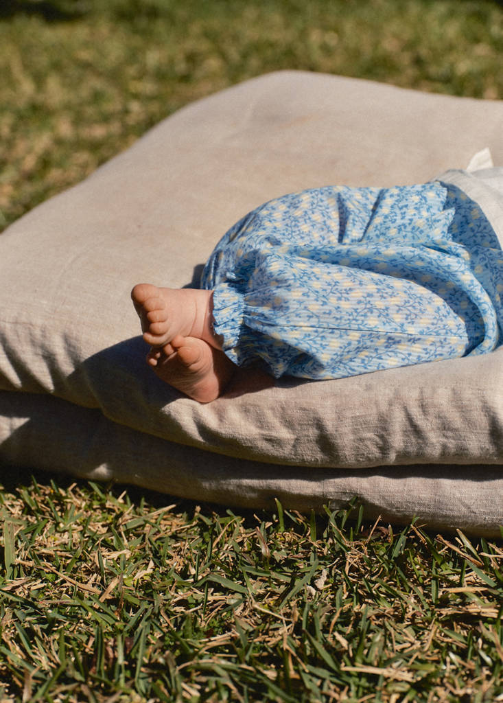 Flowers cotton trousers — Blue