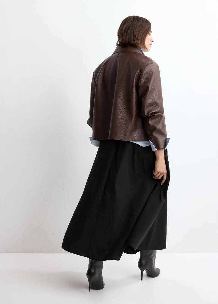 Flared cotton skirt — Black