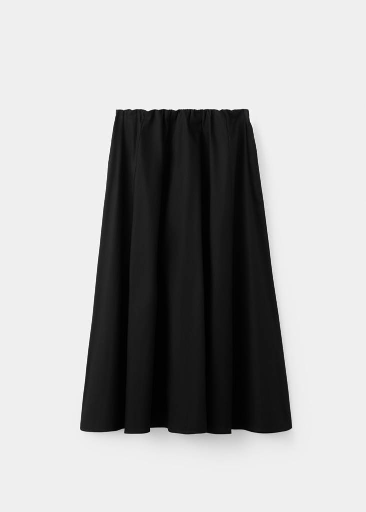 Flared cotton skirt — Black