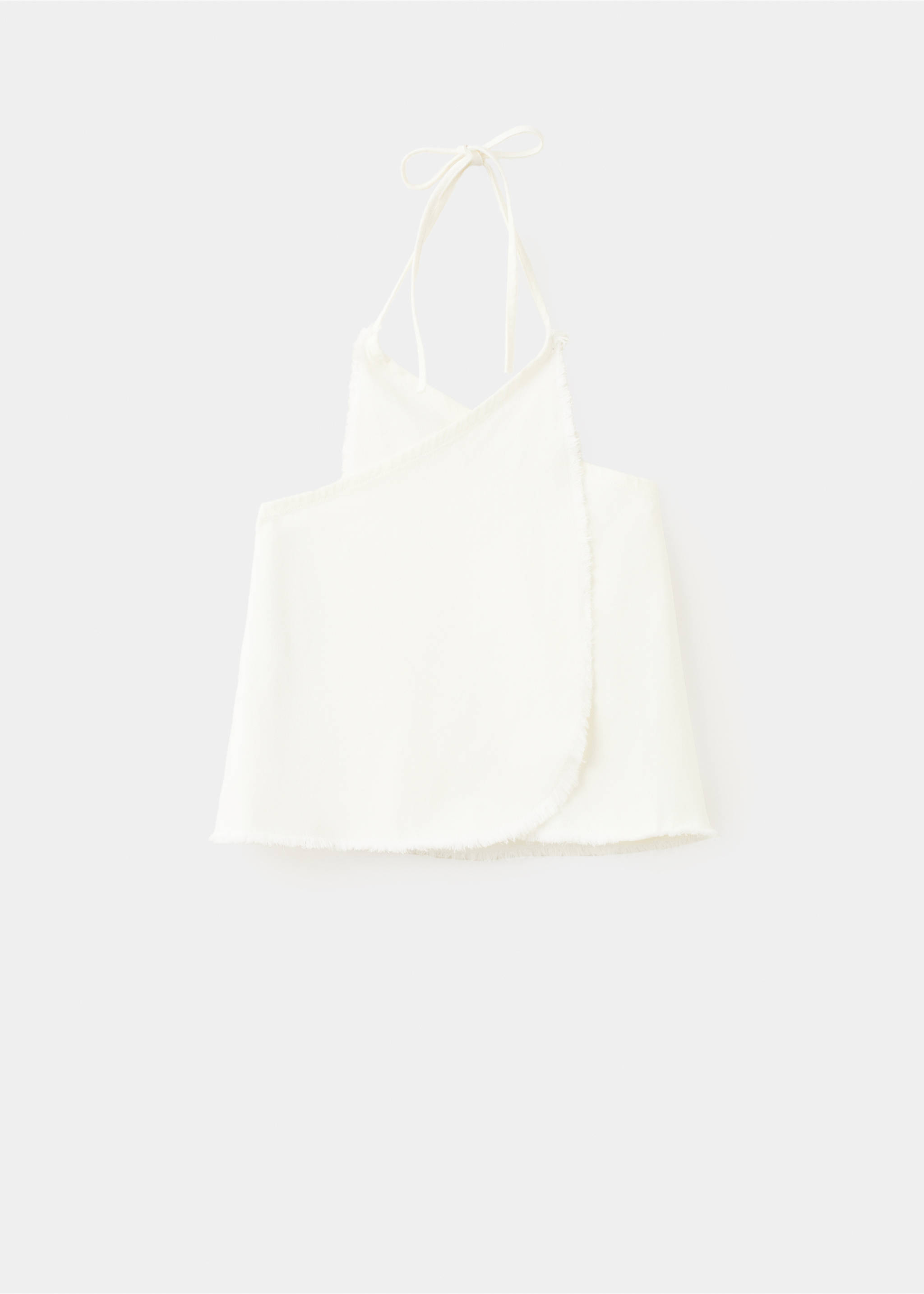 Crossed top with frayed details - Article without model, Off White. Ref: 27096728-00.