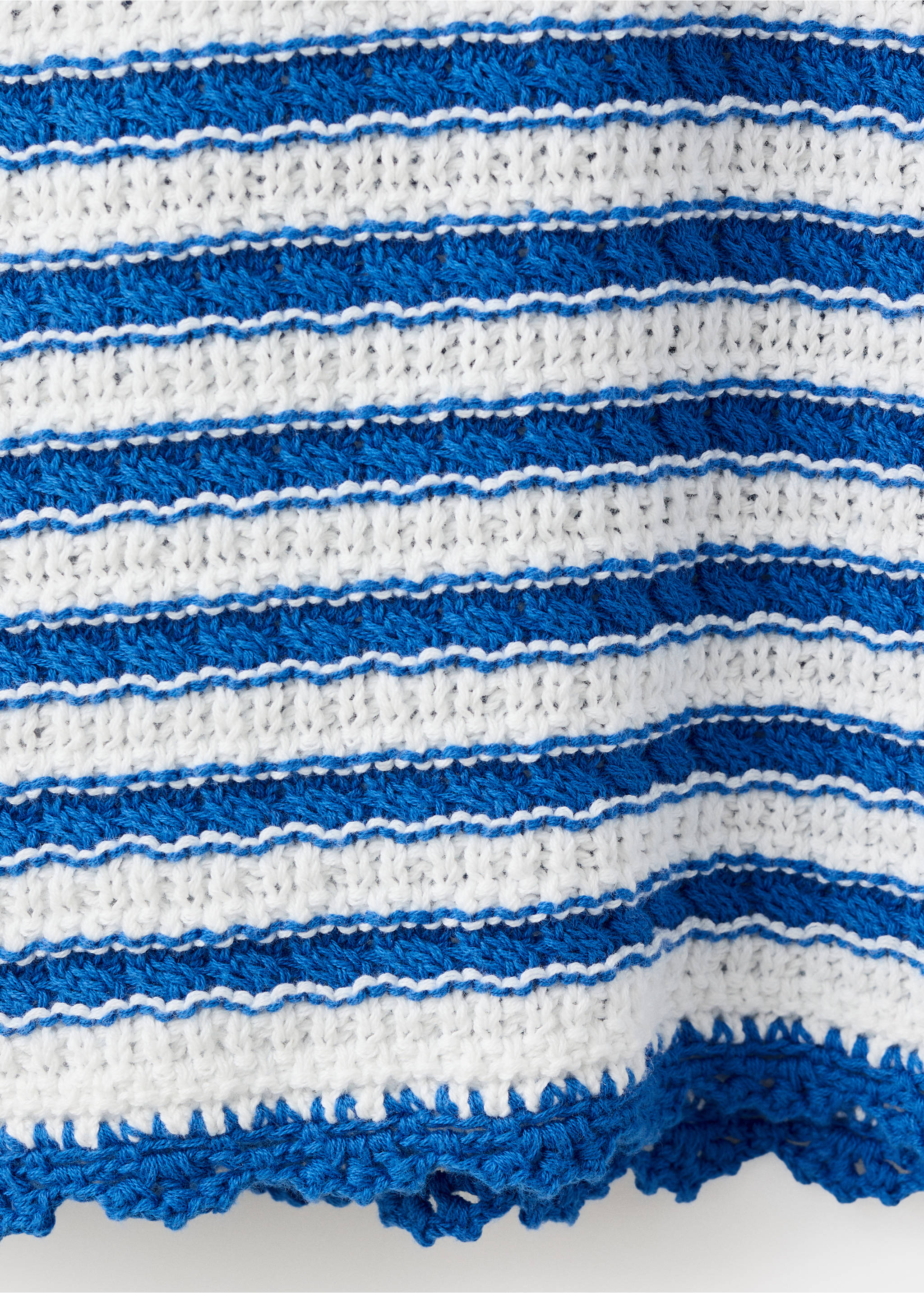 Striped openwork knitted dress - Details of the article 0, Vibrant blue. Ref: 27096733-00.