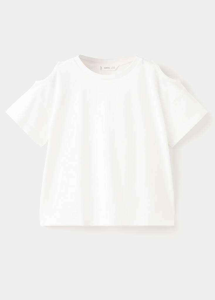 Off-the-shoulder cotton T-shirt — Off White