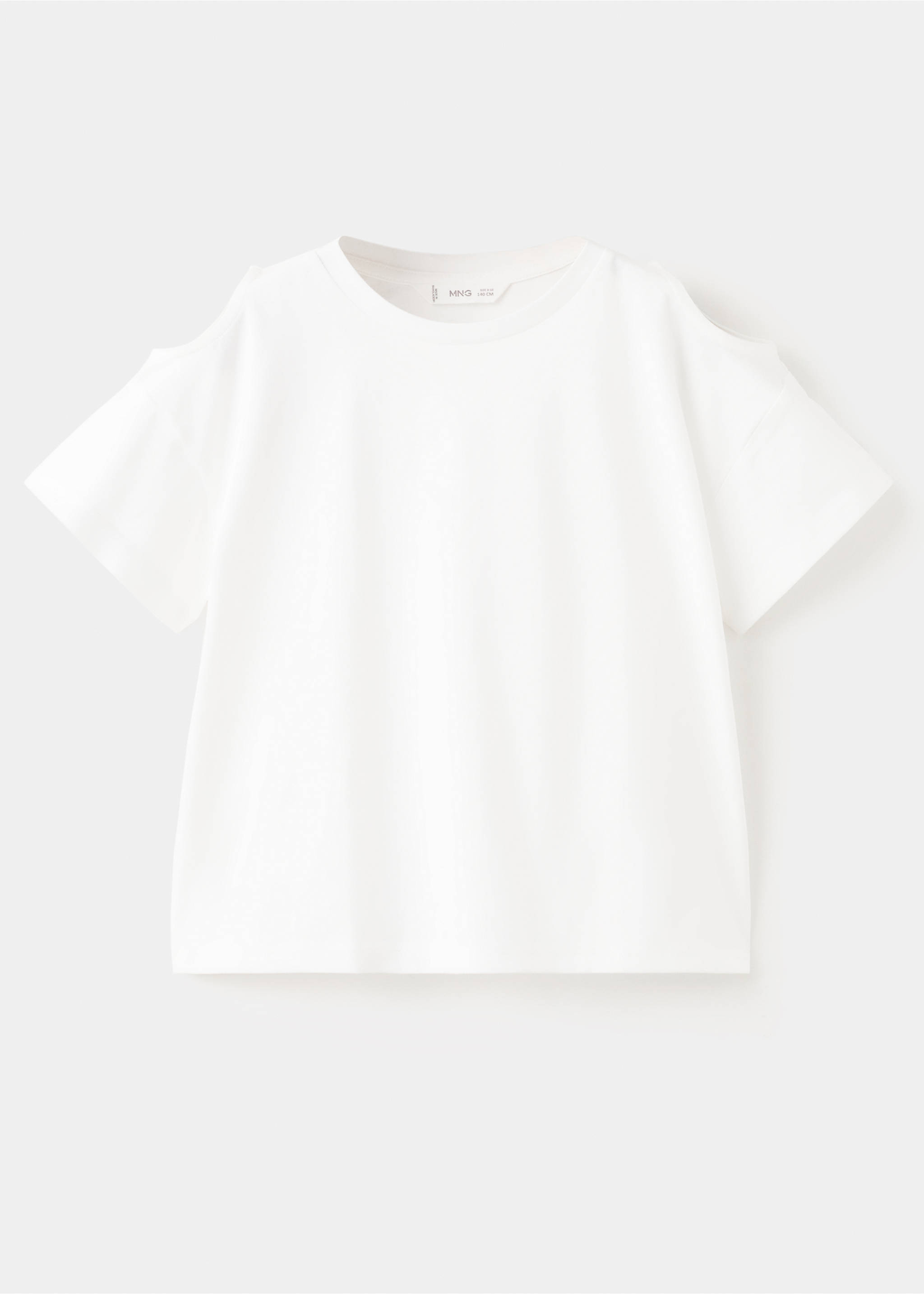 T-shirt en coton épaule dénudée - Article sans modèle, Blanc cassé. Ref: 27096734-00.