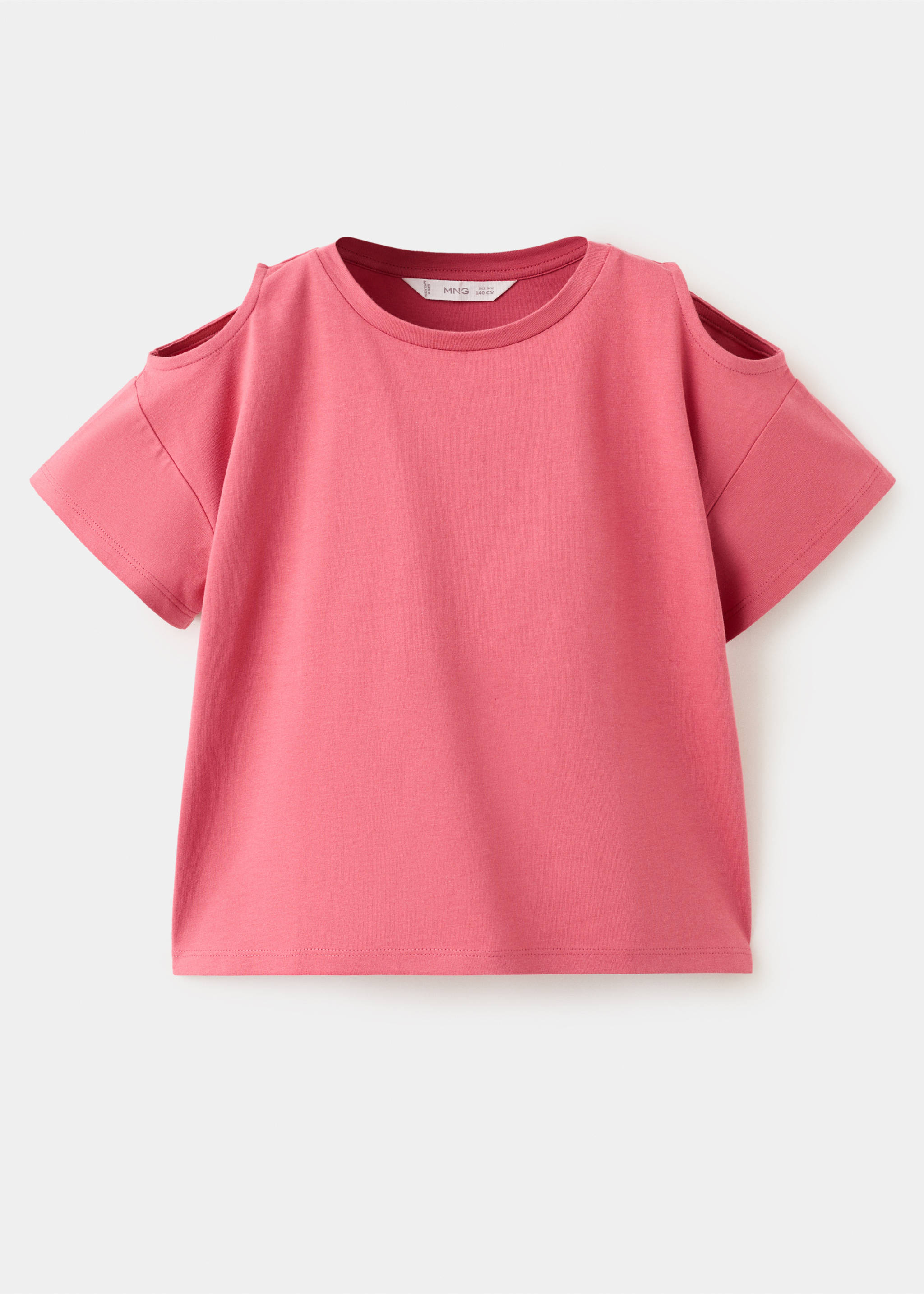 Off-the-shoulder cotton T-shirt - Article without model, Strawberry. Ref: 27096734-00.